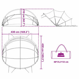 Pool Dome Transparent 430x430x210cm