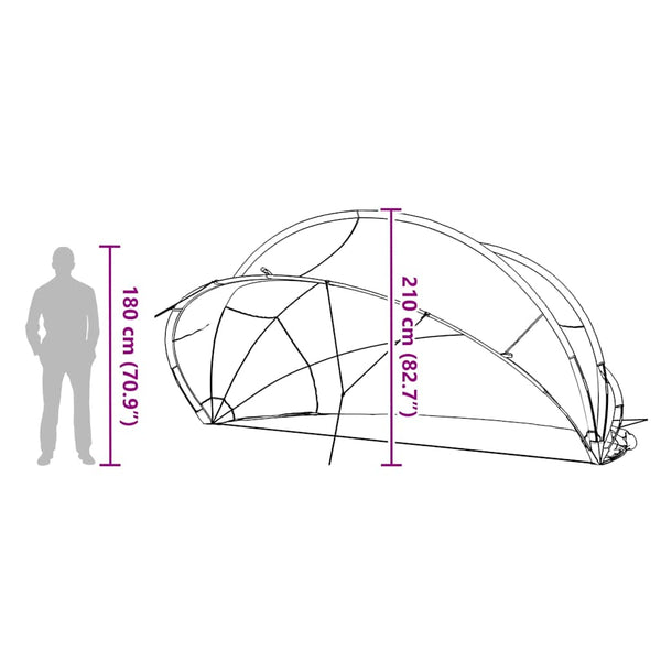 Pool Dome Schwarz 430x430x210 cm