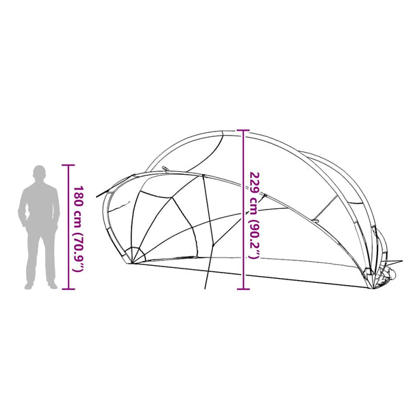 Pool Dome Grau und Orange 472x460x229 cm