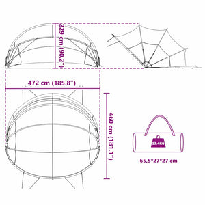 Pool Dome Grau und Orange 472x460x229 cm