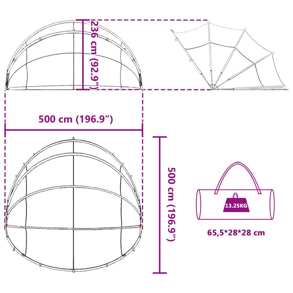 Pool Dome Blau 500x500 cm