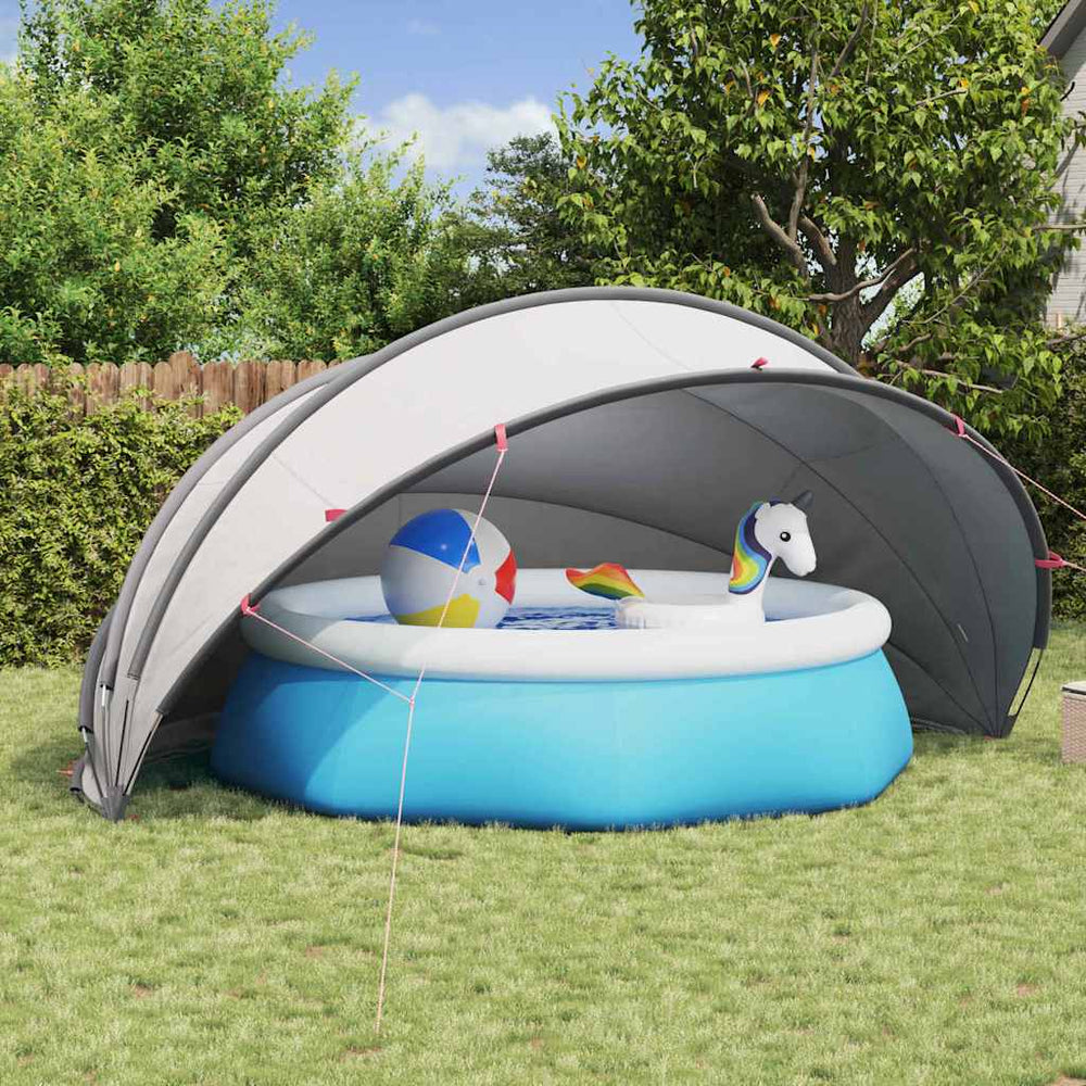 Pool Dome Grau/Orange 500x500x236 cm