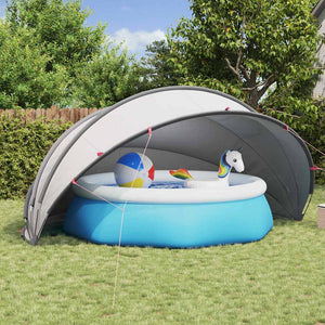Pool Dome Grau/Orange 500x500x236 cm