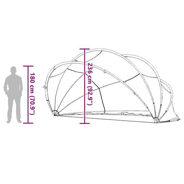 Pool Dome Transparent PVC 500x500x236 cm