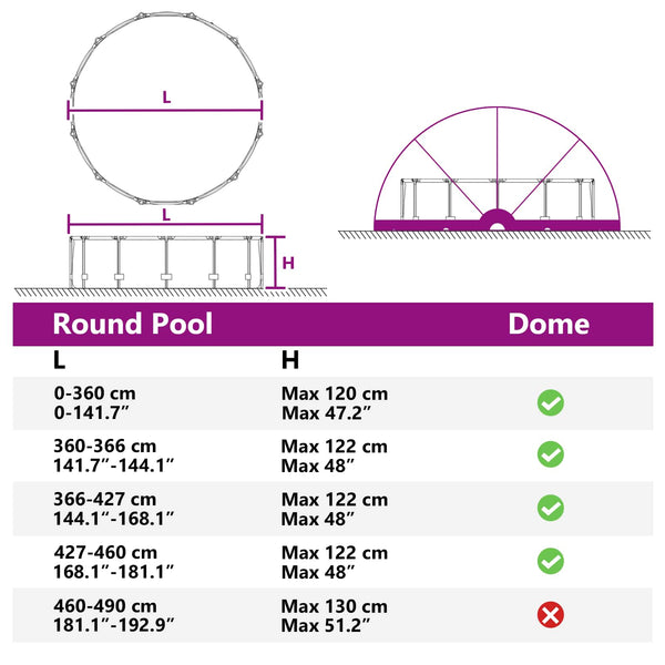 Pool Dome Blau 546x516x250cm