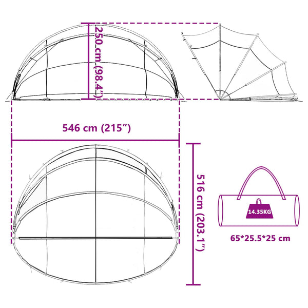 Pool Dome Blau 546x516x250cm