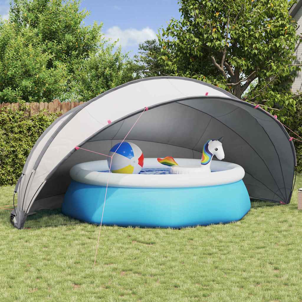 Pool Dome Grau/Orange 546x516x250cm