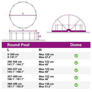 Pool Dome Blau 592x590x275 cm