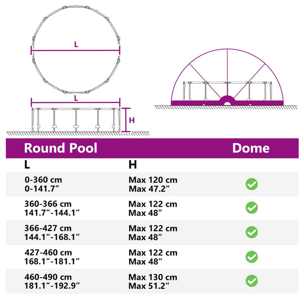 Pool Dome Blau 592x590x275 cm