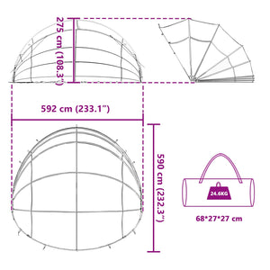 Pool Dome Blau 592x590x275 cm