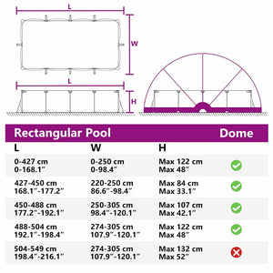 Pool Dome Transparent PVC 592x590x275cm
