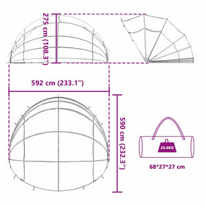 Pool Dome Transparent PVC 592x590x275cm