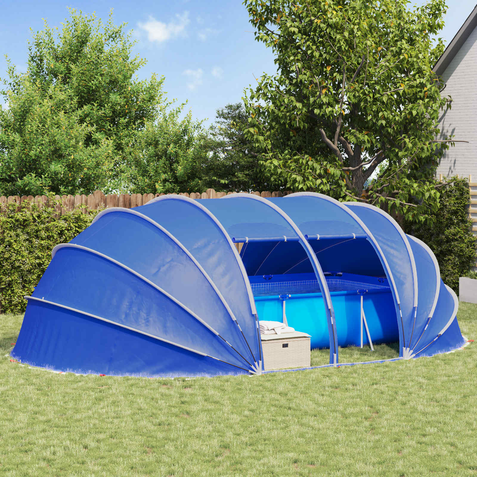 Poolzelt Kuppel Grün 640x432x205 cm