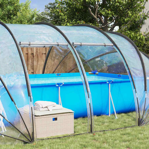 vidaXL Tente de piscine dôme transparente 640 x 432 x 205 cm PVC