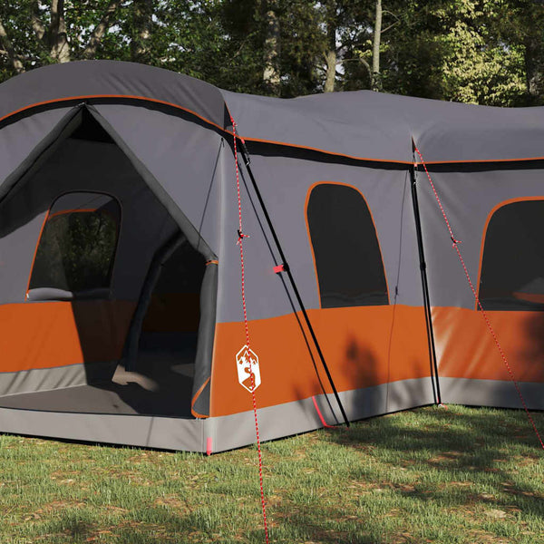 vidaXL Tente pour 16 personnes Gris et orange 680 x 510 x 210 cm