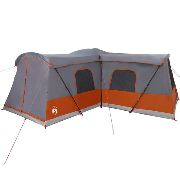 vidaXL Tente pour 16 personnes Gris et orange 680 x 510 x 210 cm