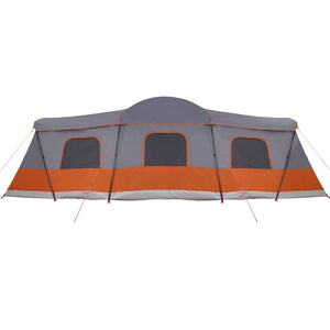 vidaXL Tente pour 16 personnes Gris et orange 680 x 510 x 210 cm