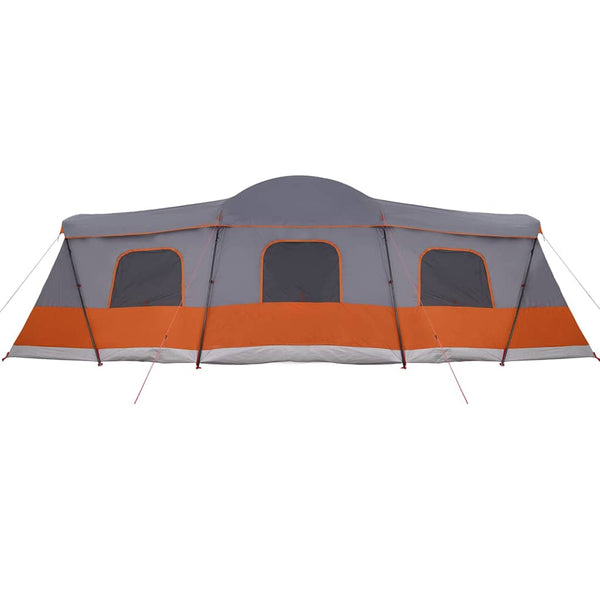 vidaXL Tente pour 16 personnes Gris et orange 680 x 510 x 210 cm