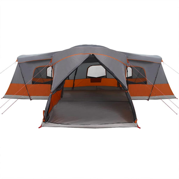 vidaXL Tente pour 16 personnes Gris et orange 680 x 510 x 210 cm