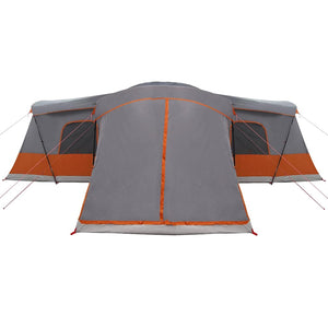 vidaXL Tente pour 16 personnes Gris et orange 680 x 510 x 210 cm