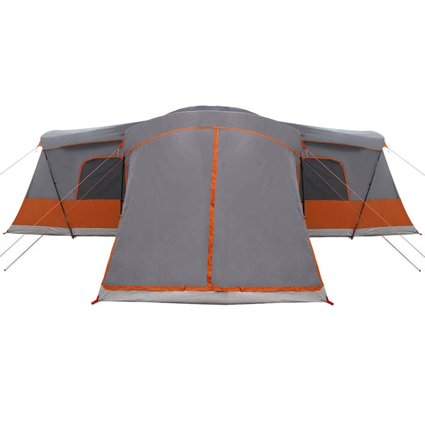 vidaXL Tente pour 16 personnes Gris et orange 680 x 510 x 210 cm