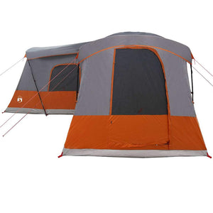 vidaXL Tente pour 16 personnes Gris et orange 680 x 510 x 210 cm