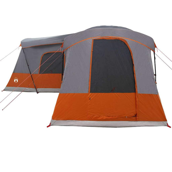 vidaXL Tente pour 16 personnes Gris et orange 680 x 510 x 210 cm
