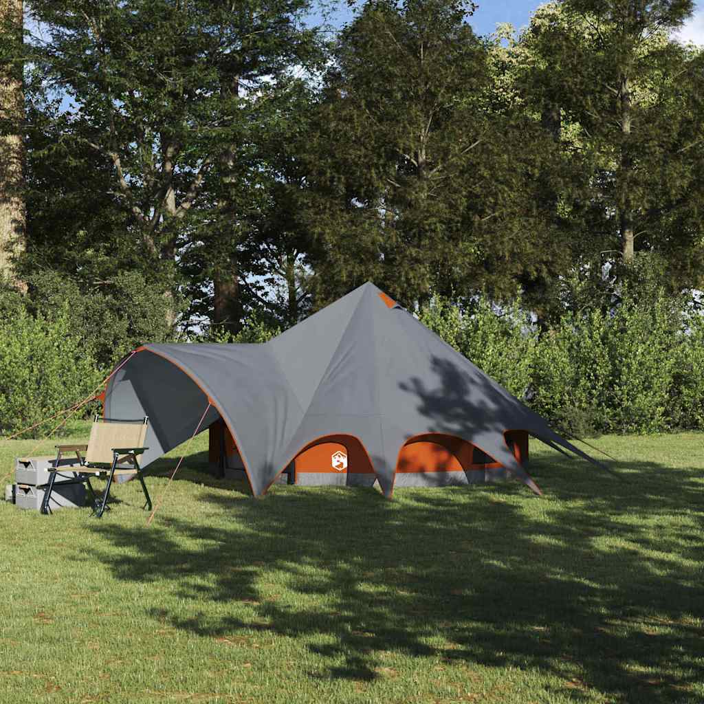 3-Personen Teepee Zelt Grau/Orange