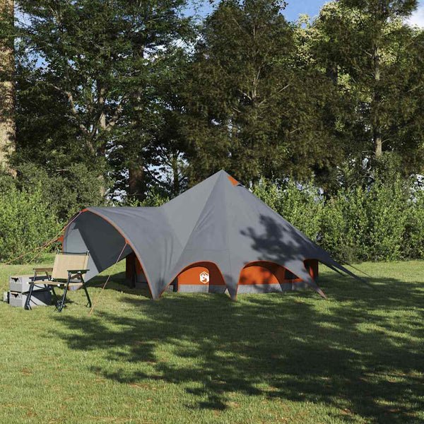 3-Personen Teepee Zelt Grau/Orange