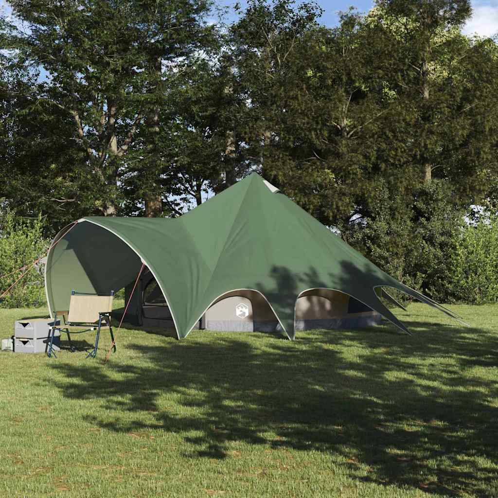 Tipi Zelt für 5 Personen, Grün/Grau
