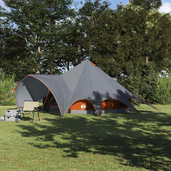 Tipi Zelt für 5 Personen, Grau & Orange