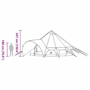 Tipi Zelt für 7 Personen, Blau/Grau