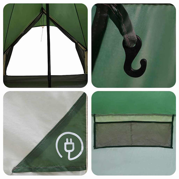 Tipi Zelt für 9 Personen, Grün/Grau