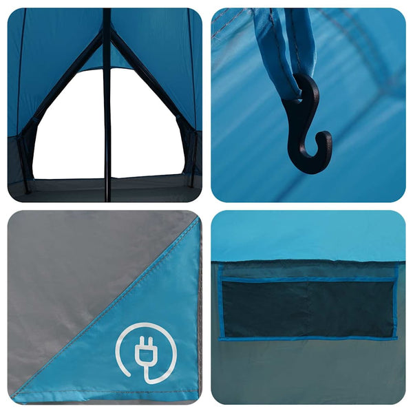 Tipi Zelt für 9 Personen, Blau/Grau