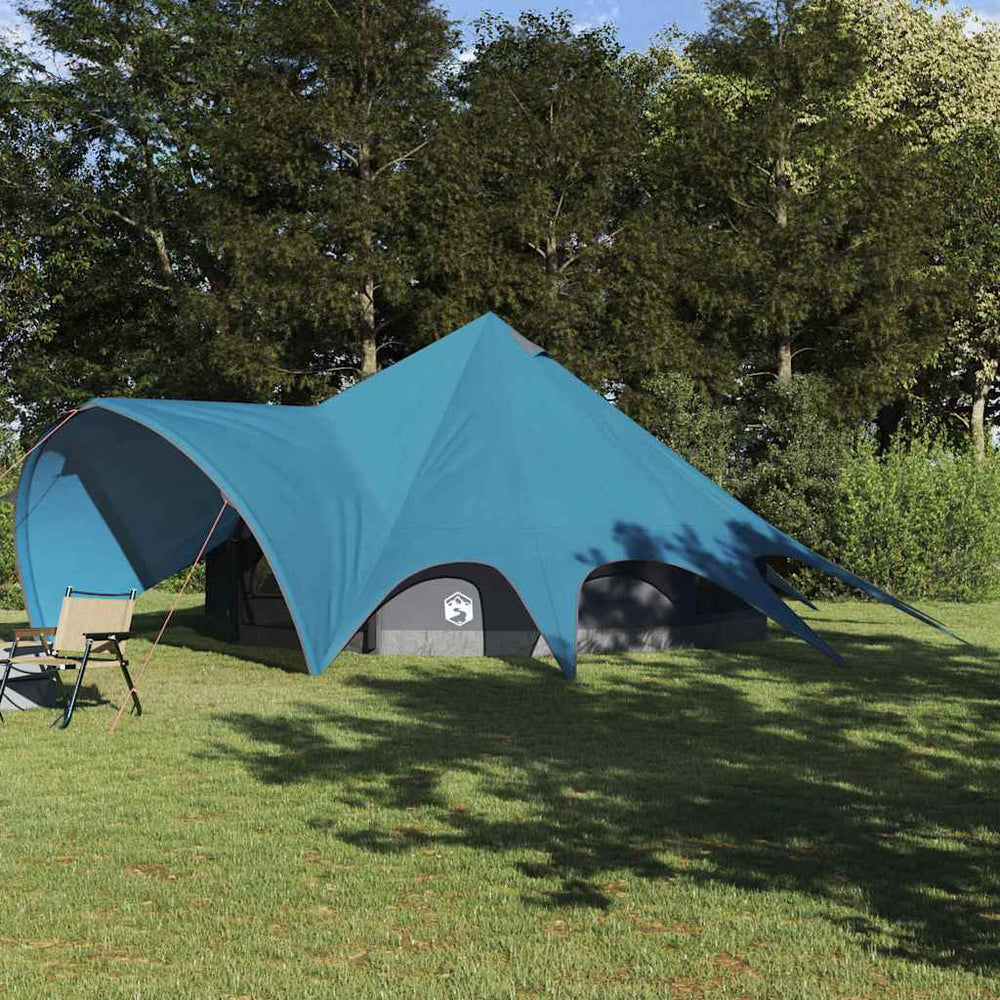 Tipi Zelt für 9 Personen, Blau/Grau