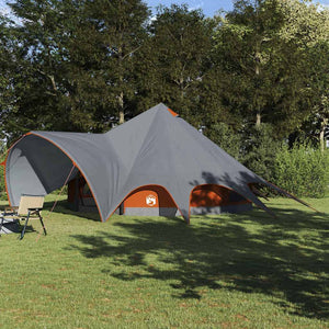 Tipi Zelt für 9 Personen, Grau/Orange