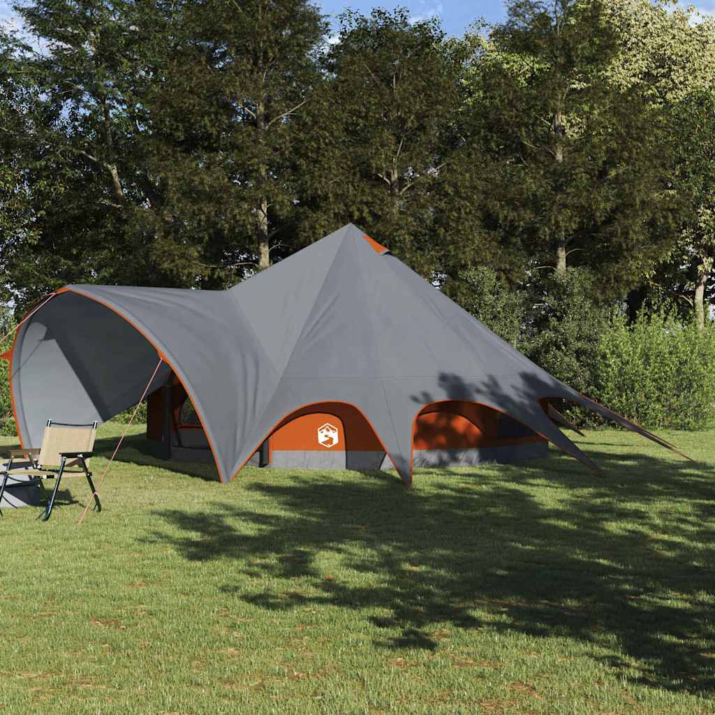 Tipi Zelt für 9 Personen, Grau/Orange