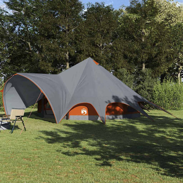 Tipi Zelt für 9 Personen, Grau/Orange