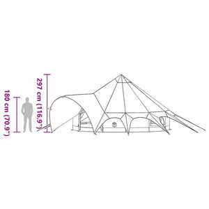 Tipi Zelt für 9 Personen, Grau/Orange