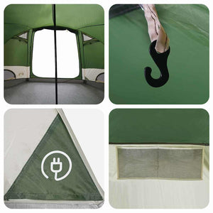 4-Personen Dome Zelt mit Dach, Grün