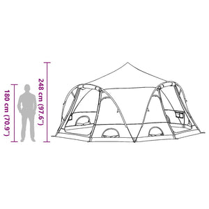 4-Personen Dome Zelt mit Dach, Grün
