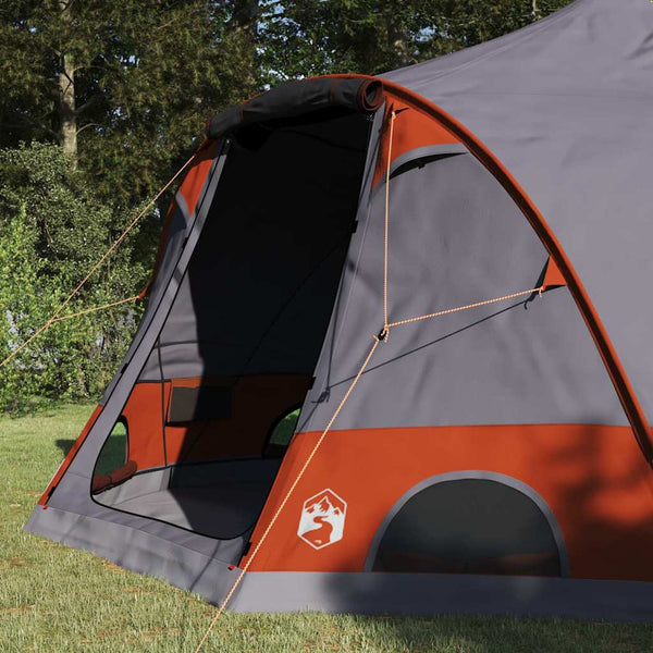 4-Personen Dome Zelt Grau/Orange