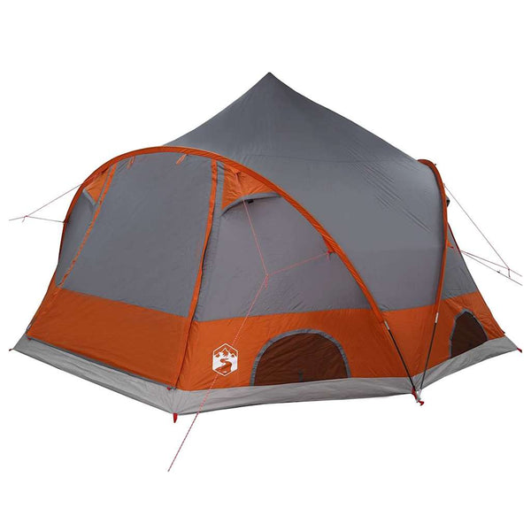 4-Personen Dome Zelt Grau/Orange
