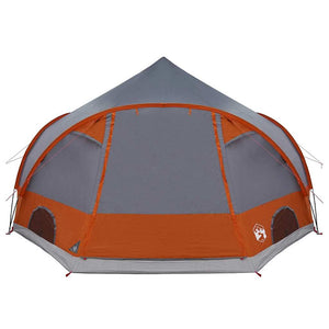4-Personen Dome Zelt Grau/Orange