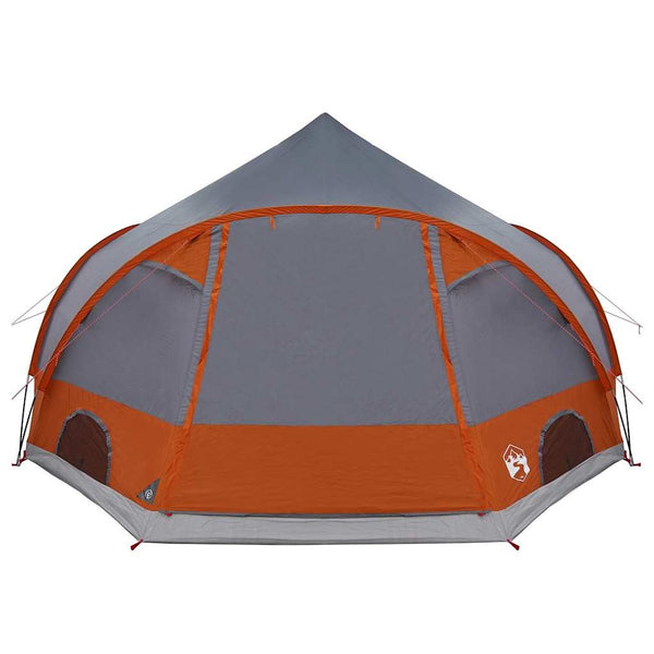 4-Personen Dome Zelt Grau/Orange