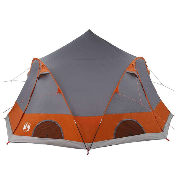 4-Personen Dome Zelt Grau/Orange
