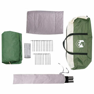 vidaXL Tente pour 6 personnes avec toit Vert 425 x 396 x 222 cm