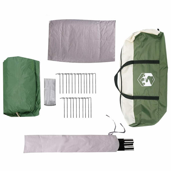 vidaXL Tente pour 6 personnes avec toit Vert 425 x 396 x 222 cm