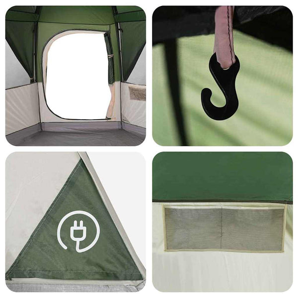 vidaXL Tente pour 6 personnes avec toit Vert 425 x 396 x 222 cm