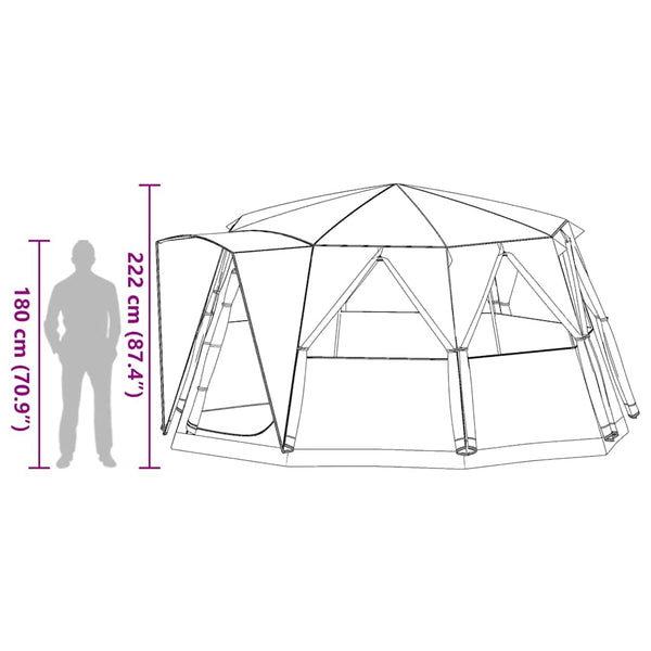 vidaXL Tente pour 6 personnes avec toit Vert 425 x 396 x 222 cm